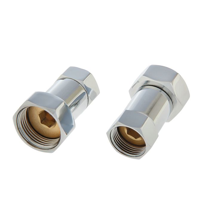 Соединитель прямой для полотенцесушителя SANITAN 1730SCS1005, накидные гайки 1"х3/4", хром