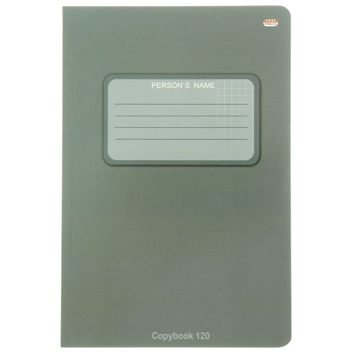 Тетрадь В5 120 листов клетка "Серая", картонная обложка, УФ-лак, круглые углы