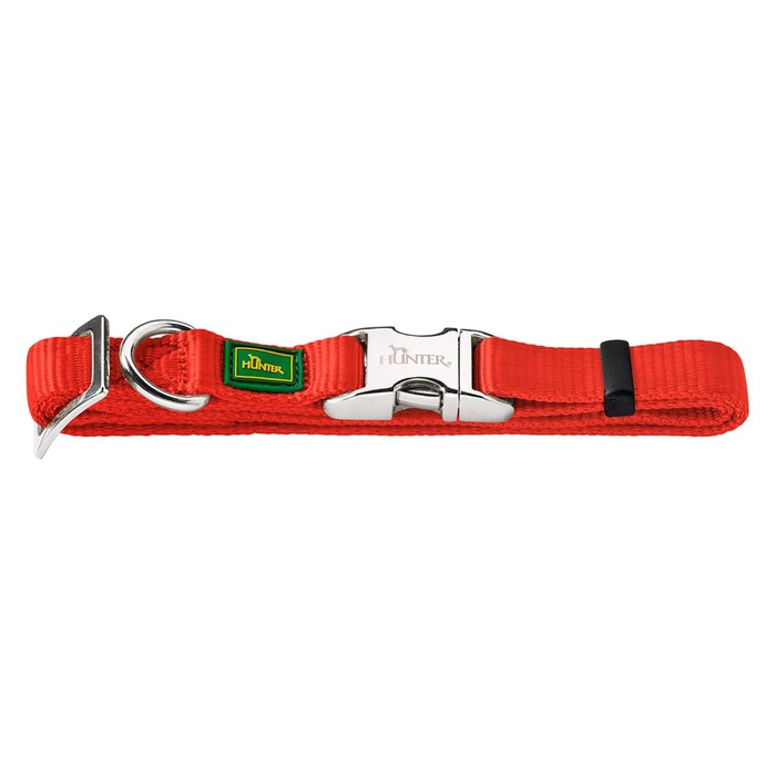 фото Ошейник нейлоновый для собак hunter alu-strong l, 45-65 см, с металлической застежкой, красный 15
