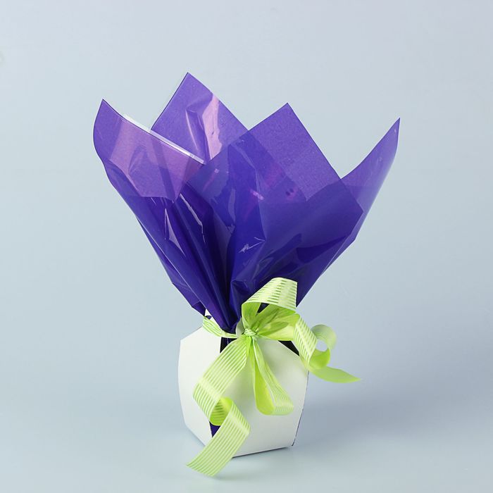 Коробка для цветов 2в1, 12х17 см, сборная, фиолетовый