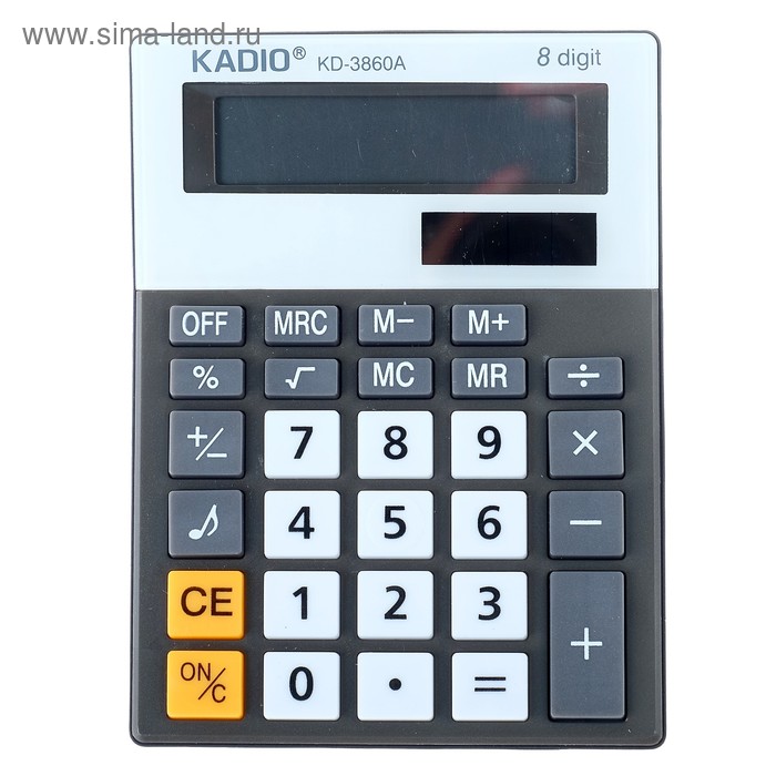 Калькулятор настольный, 8 - разрядный, двойное питание, с мелодией, МИКС