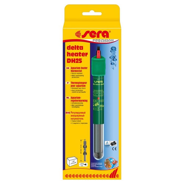 Терморегулятор регулир. аквариумный sera delta DH25, 25 Вт