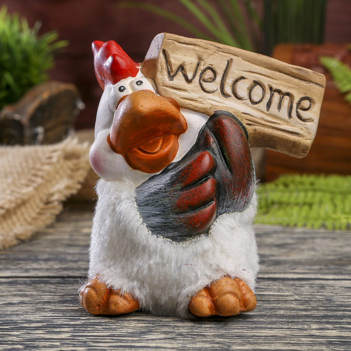 Сувенир "Петушок белое брюшко с табличкой"