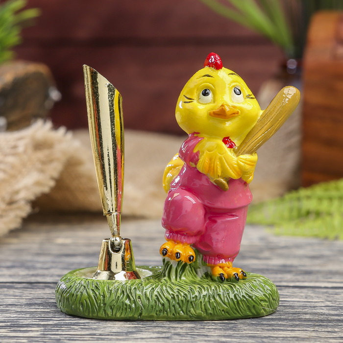 Сувенир "Петушок — спортсмен" с держателем для ручки МИКС