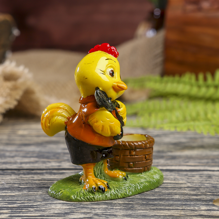Сувенир "Петушок — садовник" с подсвечником МИКС