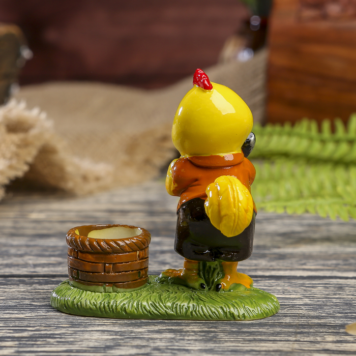 Сувенир "Петушок — садовник" с подсвечником МИКС