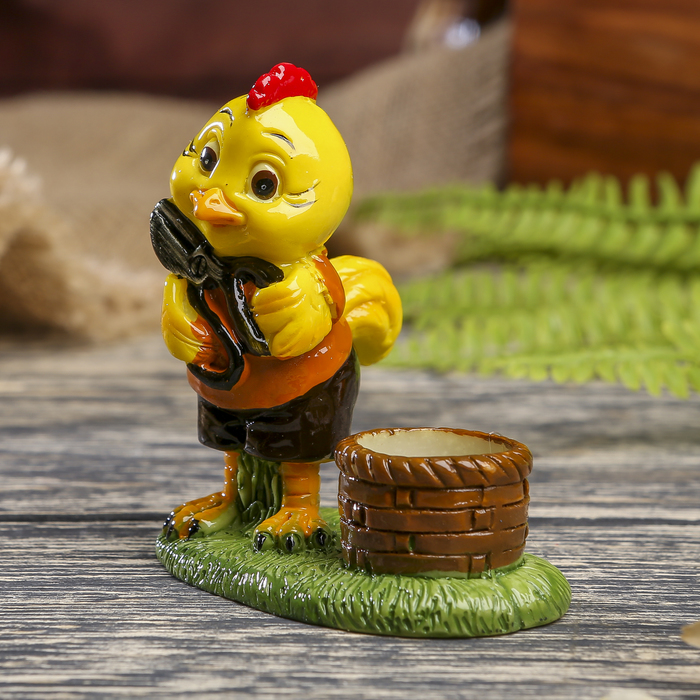 Сувенир "Петушок — садовник" с подсвечником МИКС