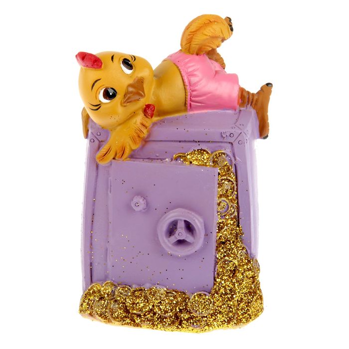 Копилка "Петушок на сейфе с золотом" МИКС