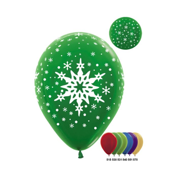 Шар латексный Металл 12" "Большая снежинка" 12 шт. цвета МИКС SP