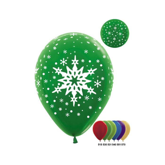 Шар латексный 12" "Большая снежинка", металл, набор 50 шт., цвета МИКС