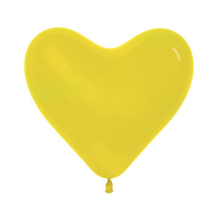 Шар латексный 6", сердце, пастель, набор 100 шт., цвет жёлтый