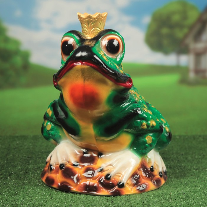 Садовая фигура "Царевна-лягушка" глянец, зелёная