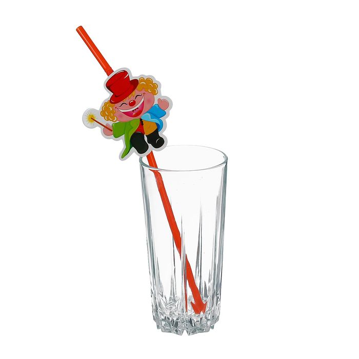 Трубочки для коктейля "Весёлый волшебник", набор 6 шт., цвета МИКС