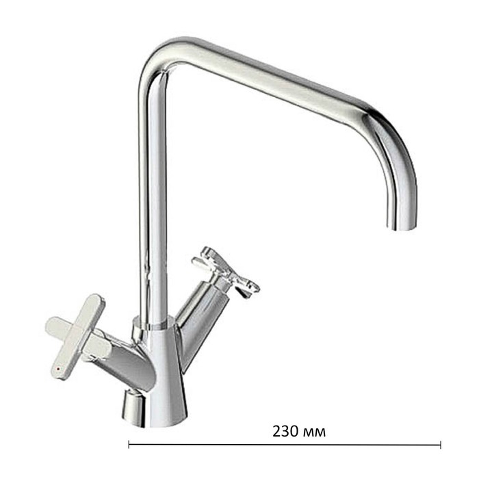 Смеситель для ванны Vidima "ВидимаАрт", настенный, излив 230 мм, хром