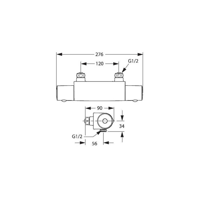 Смеситель для душа Vidima "Ви-Стайл", термостатический, хром