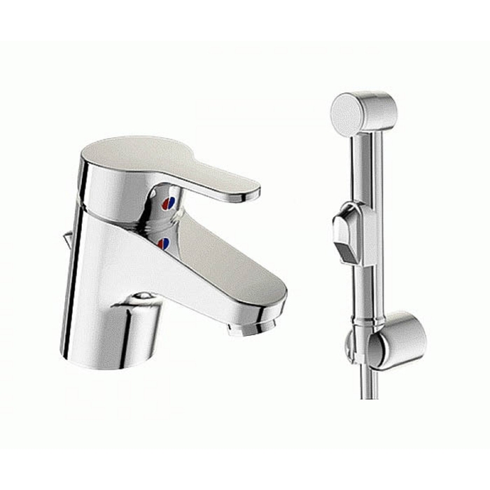 Смеситель для раковины Vidima "Джой", без донного клапана, с гигиеническим душем, хром