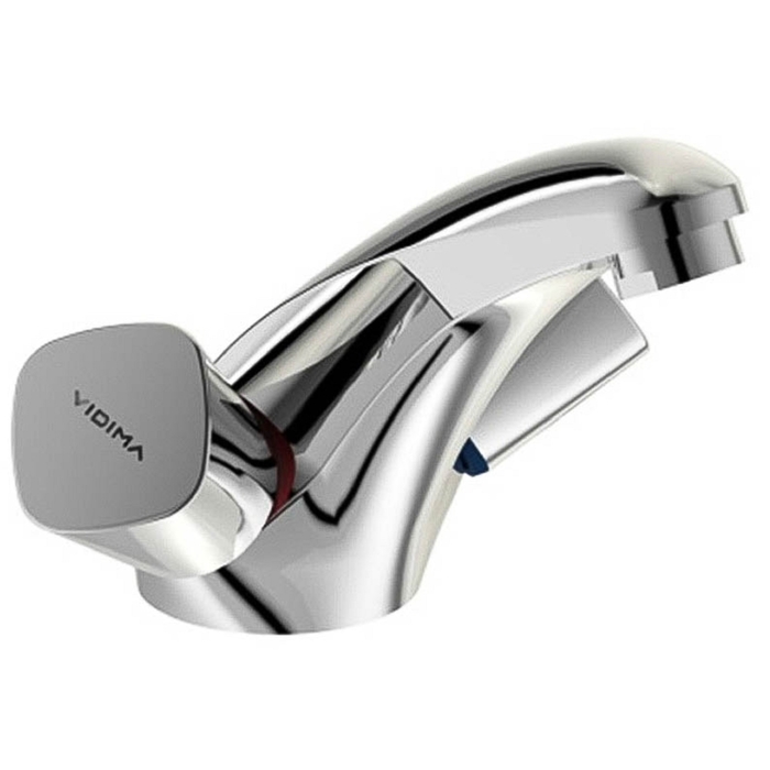 Смеситель для раковины Vidima "Квадро", литой излив 107 мм, гибкая подводка 3/8, хром