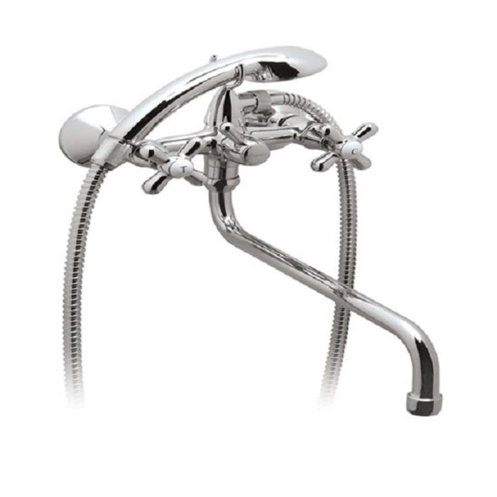 Смеситель для ванны Vidima "Ретро", настенный, излив 400 мм, хром