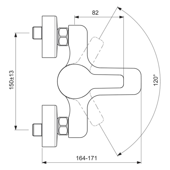 Смеситель для ванны Vidima "Видима Форм", короткий излив, хром