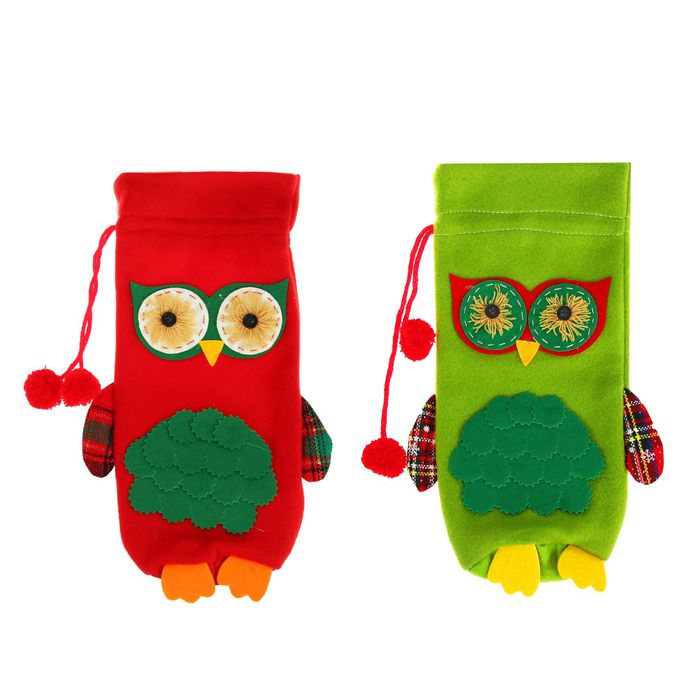 Одежда на бутылку "Сова" с лапками, цвета МИКС