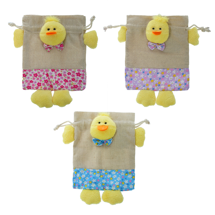Мешок для подарков "Цыплёнок" с ножками и завязками, 150 г, цвета МИКС