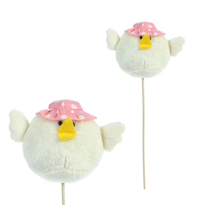 Мягкая игрушка на палочке "Цыпленок" в шляпке, цвета МИКС