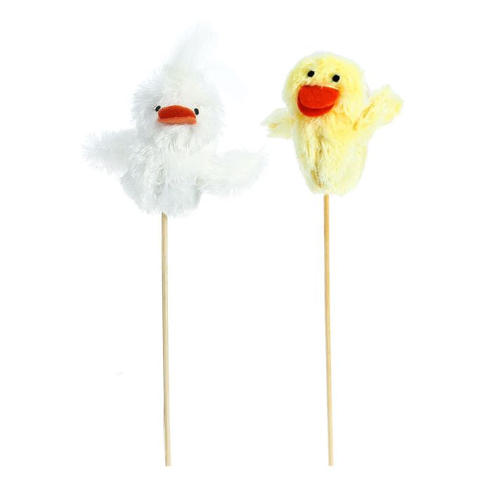 Мягкая игрушка на палочке "Цыпленок" с хохолком, цвета МИКС