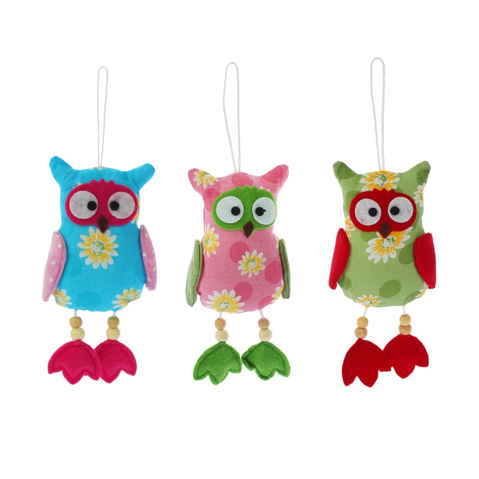 Мягкая игрушка-подвеска "Сова с ножками", цвета МИКС