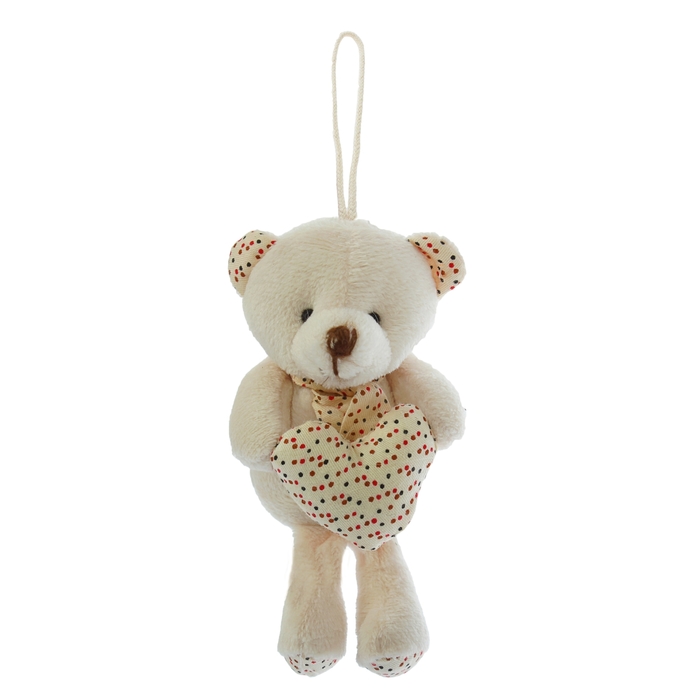 Мягкая игрушка-подвеска "Мишка" с сердечком, в шарфе, цвета МИКС