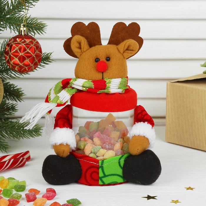 Конфетница "Новый год" в шарфике, 150 г, виды МИКС