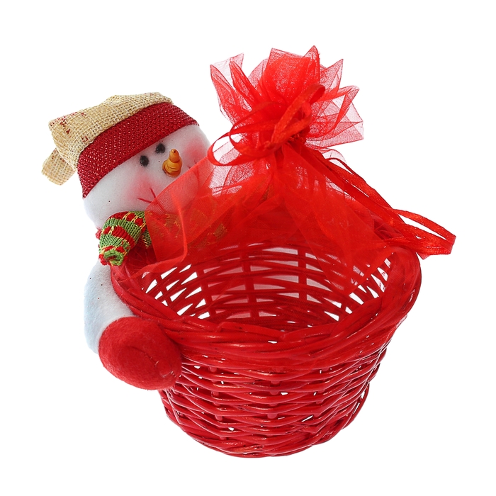 Конфетница "Снеговик в колпачке" с шарфом, 150-180 г