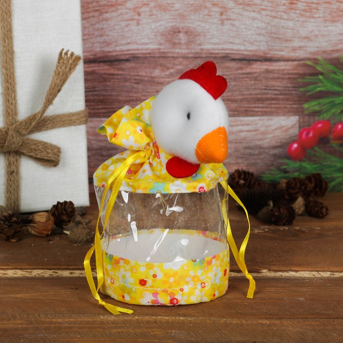 Конфетница "Цыплёнок" в цветочек, 200 г, цвета МИКС