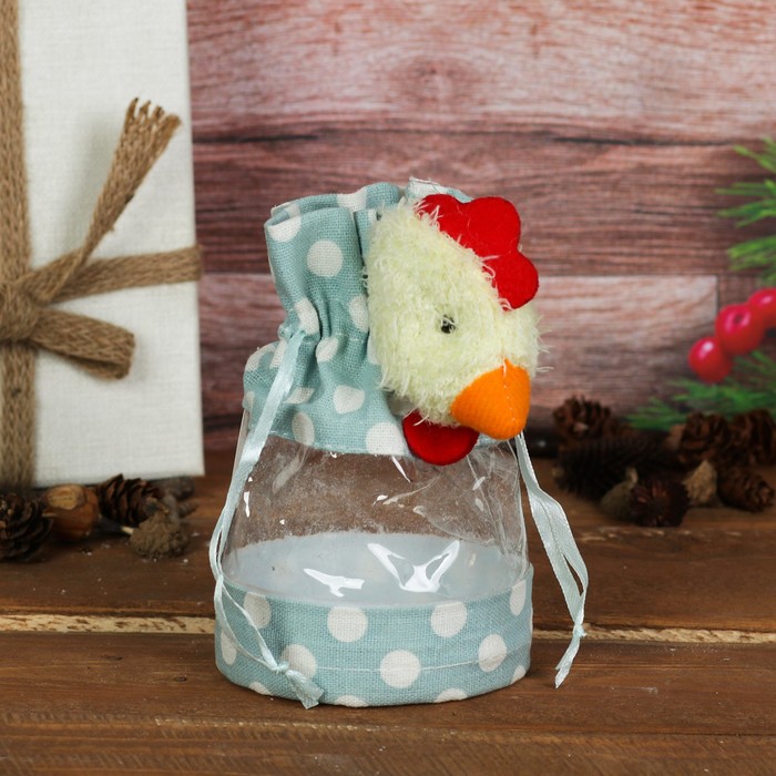 Конфетница "Цыплёнок" в горох, 200 г, цвета МИКС