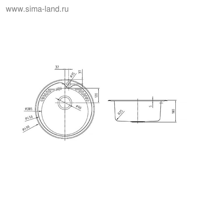 

Мойка для кухни IDDIS Suno S, SUN49S0i77, шелк, d=490 мм