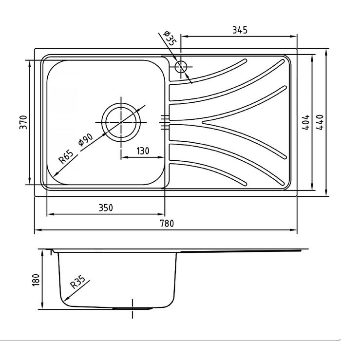 Мойка для кухни IDDIS Arro S, ARR78SLi77, шелк, чаша слева, 780х440 мм