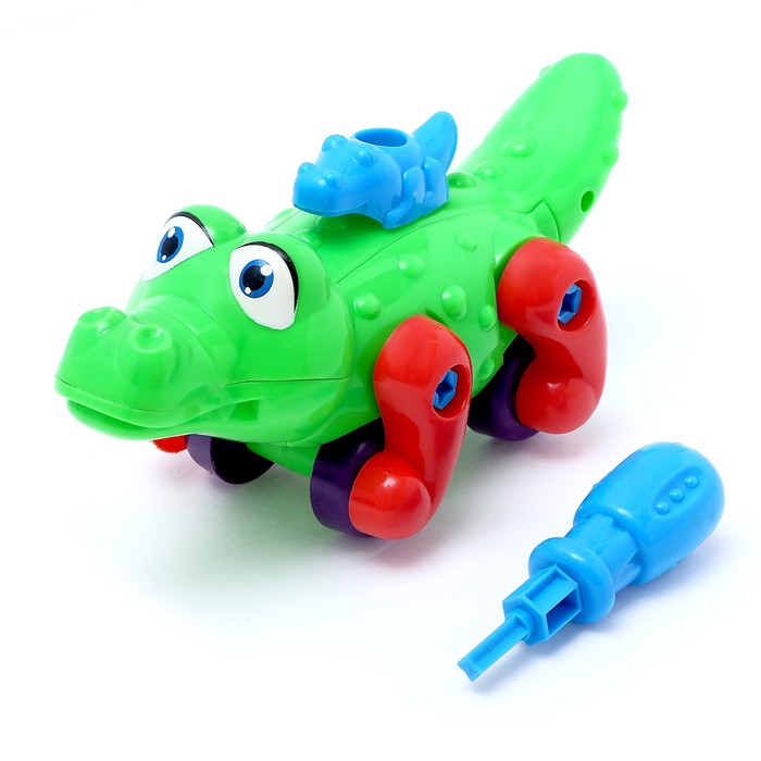 Конструктор с болтовым соединением «Крокодил», 28 деталей, МИКС