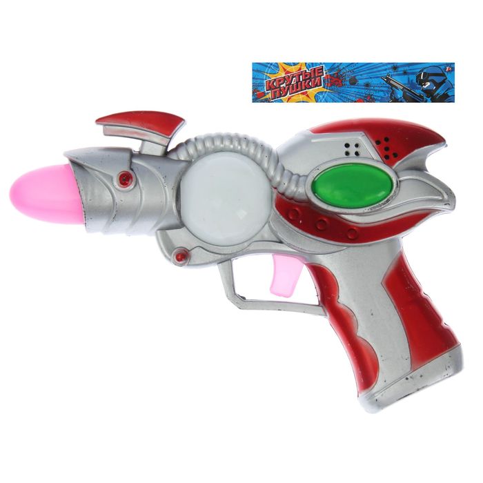 Пистолет "Бластер", свет и звук, работает от батареек, цвета МИКС