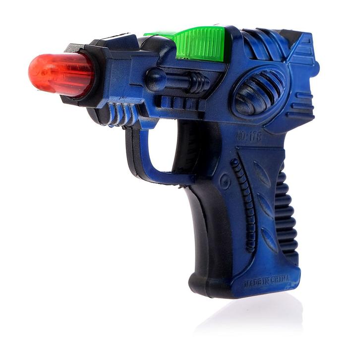 Пистолет "Бластер", свет и звук, работает от батареек, цвета МИКС