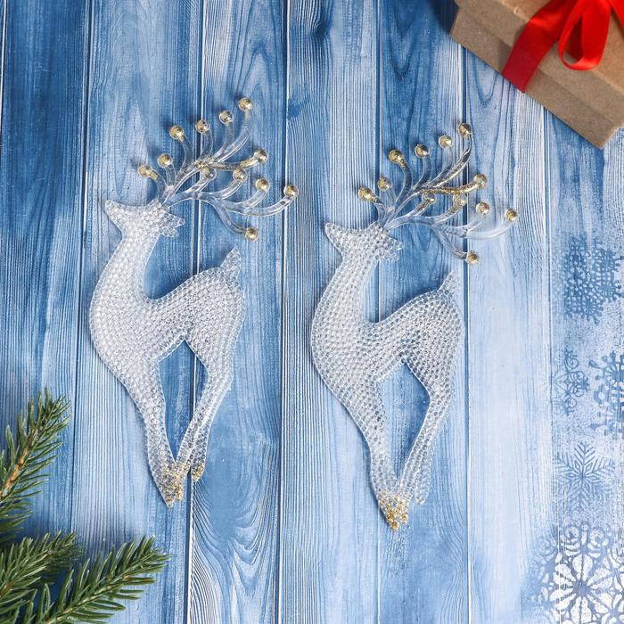 Украшение ёлочное "Грациозный олень" 8*17,5 см (набор 2 шт)