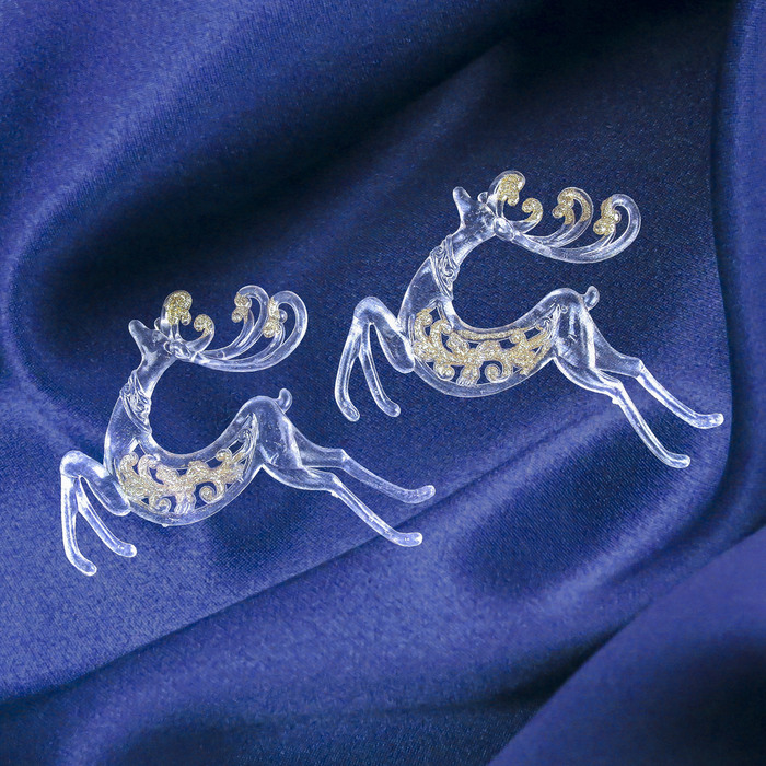 Украшение ёлочное "Олень с узорами" 12*11 см (набор 2 шт)