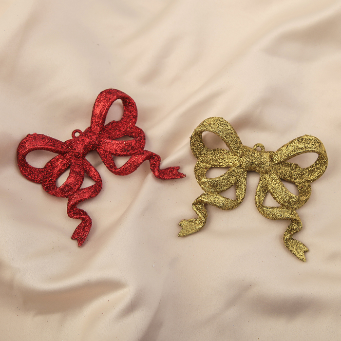 Ёлочные игрушки "Банты с ленточками" (набор 2 шт.) микс