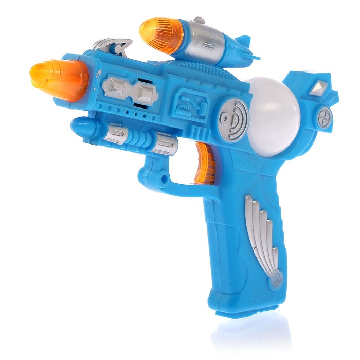 Пистолет "Бластер", свет и звук, работает от батареек, цвета МИКС
