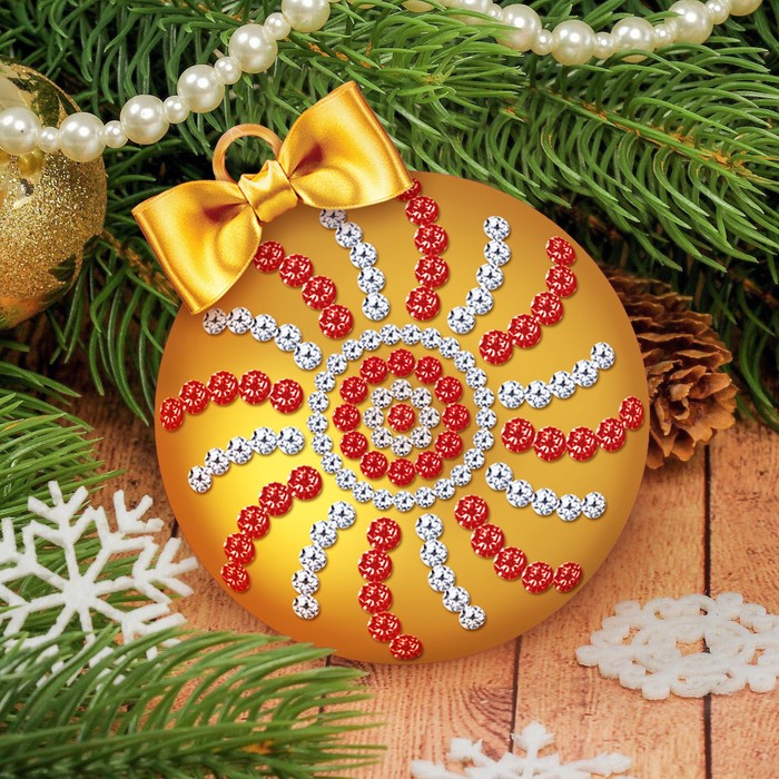 Шар для декорирования стразами "Волшебный", цвет золотой