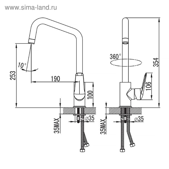 

Смеситель для кухни IDDIS Torr, TORSBL0i05