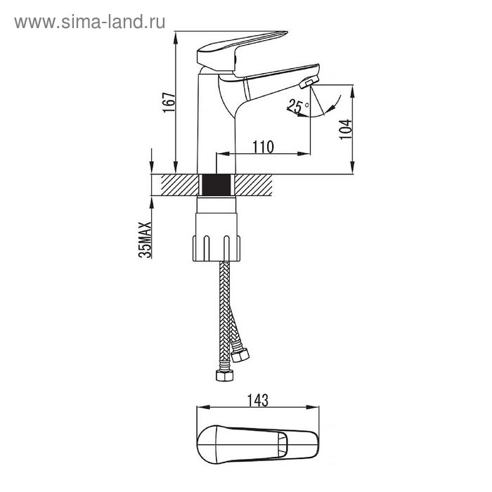 фото Смеситель для раковины iddis torr, torsb00i01