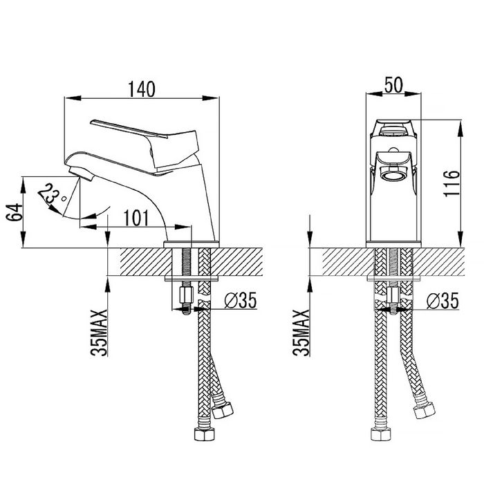 Смеситель для раковины Milardo Ukon, UKOSB00M01