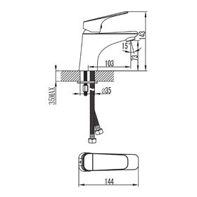 

Смеситель для раковины IDDIS Vinsente, VINSB00i01