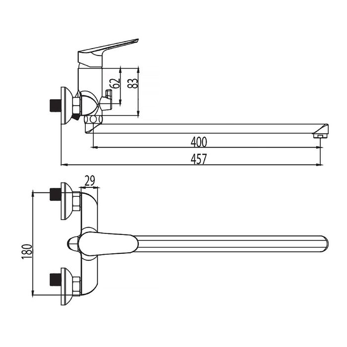 Смеситель для ванны IDDIS Custo, CUSSBL2i10, с длинным изливом