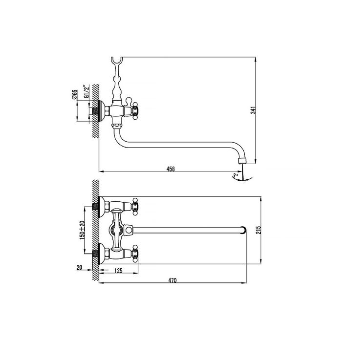 Смеситель для ванны IDDIS SAM, SAMSBL2i10, с длинным изливом