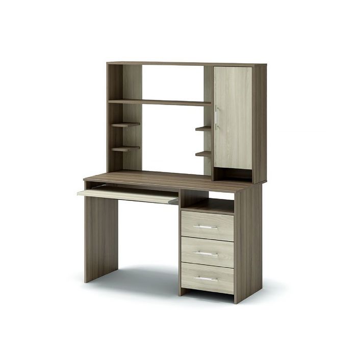 Стол компьютерный СК-6 1152х572х740 ясень шимо темный/ясень шимо светлый